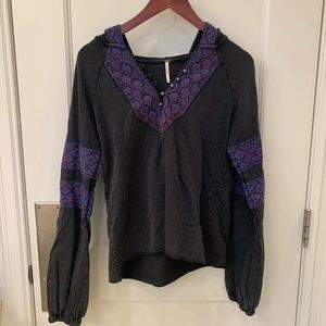 Free people embroidered hoodie